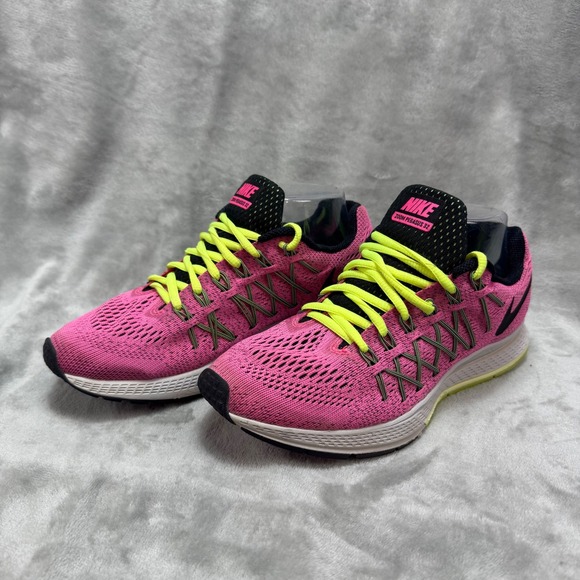 Nike Zoom Pegasus 32 Running Shoes Pink Neon Yellow Womens Size 8 - Picture 1 of 8